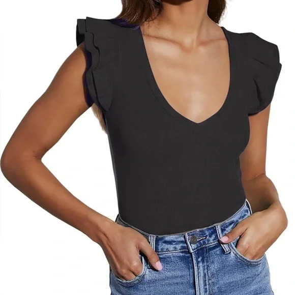 Ezbelle Women’s Summer Sleeveless VNeck Top Size Large NWT - Picture 2 of 6